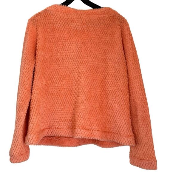 Dudley Stephens Sherbet Brighton Bubble Fleece Boat Neck Top Size Large - Picture 3 of 4